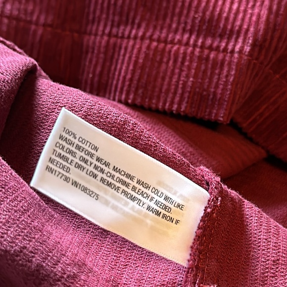 Cat & Jack Kids Burgundy Corduroy CottonJumpsuit Dress with Pockets Sz 10/12 New - Picture 5 of 5